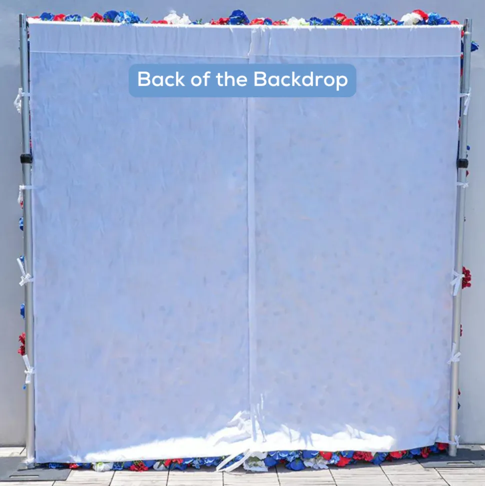Luxe 5D Deep Blue & Red Hydrangea Floral Wall - Roll Up Curtain Style - Easy Install! Select Size
