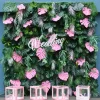 Luxe 3D Green Lawn Milan Turf With Pink Turtle Leaf Plant Wall - Roll Up Curtain Style - Easy Install! Select Size