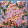 Luxe 5D Orange & Purple Rose & Dandelion & Green Leaf Mixed Floral Wall - Roll Up Curtain Style - Easy Install! Select Size
