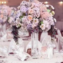 LUXE 5D Rose, Hydrangea & Orchid Artificial Flower Table Centerpiece - Purple