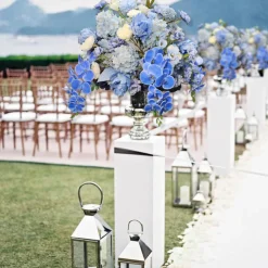 LUXE 5D Rose, Hydrangea & Orchid Artificial Flower Table Centerpiece - Blue