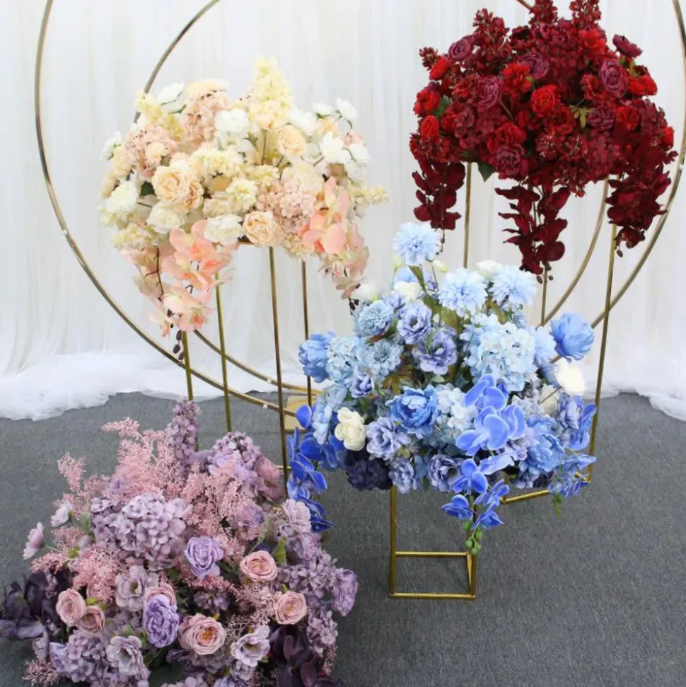 LUXE 5D Rose, Hydrangea & Orchid Artificial Flower Table Centerpiece - Blue