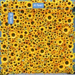 Luxe 5D Yellow Sunflower Floral Wall - Roll Up Curtain Style - Easy Install! Select Size