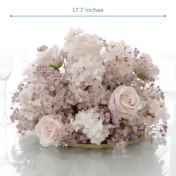 LUXE Flower Ball Rose, Baby Breath & Gypsophila Table Centerpiece - Light Purple