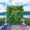 Luxe Green Leaves & Grass Floral Wall - Roll Up Curtain Style - Easy Install! Select Size
