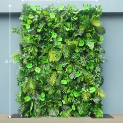Luxe Green Leaves & Grass Floral Wall - Roll Up Curtain Style - Easy Install! Select Size