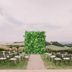 Luxe Green Leaves & Grass Floral Wall - Roll Up Curtain Style - Easy Install! Select Size