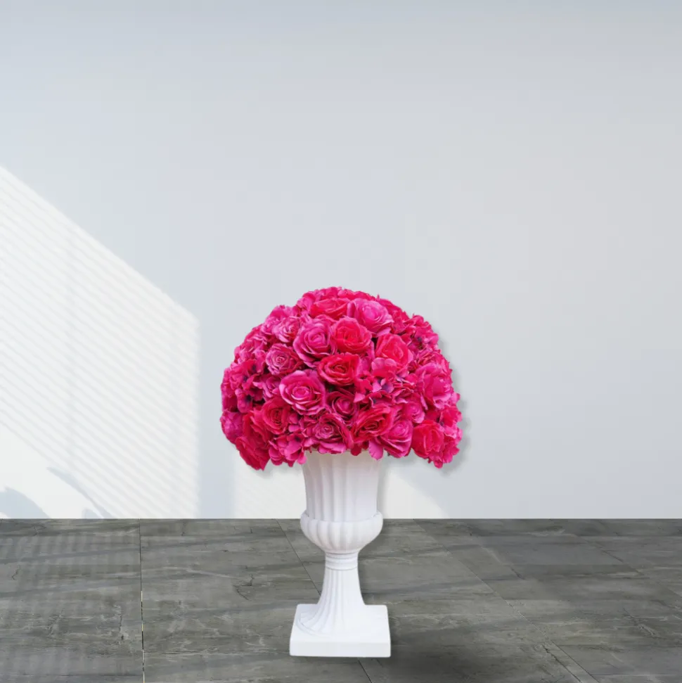 LUXE Hot Pink Rose Hydrangea Table Centerpiece - 24 Inches