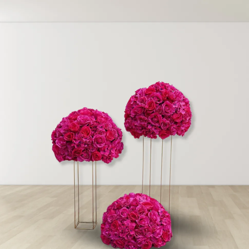 LUXE Hot Pink Rose Hydrangea Table Centerpiece - 24 Inches
