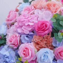LUXE Pink & Blue Rose Hydrangea Mixed Table Centerpiece - 32 Inches
