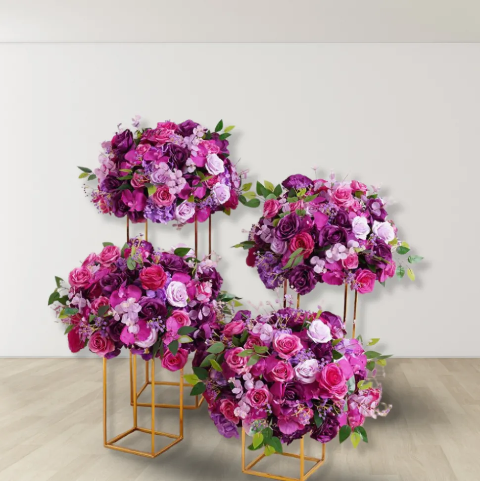 LUXE Pink & Purple Mixed Floral Table Centerpiece - 16 Inches