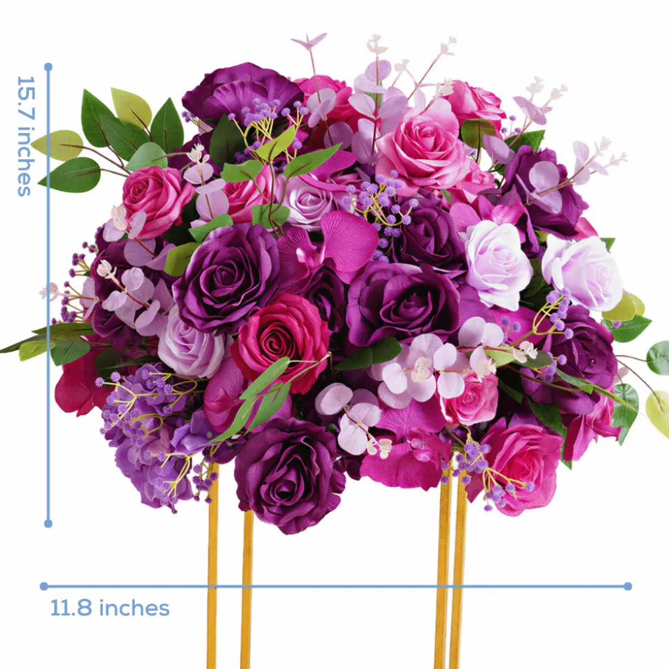 LUXE Pink & Purple Mixed Floral Table Centerpiece - 16 Inches