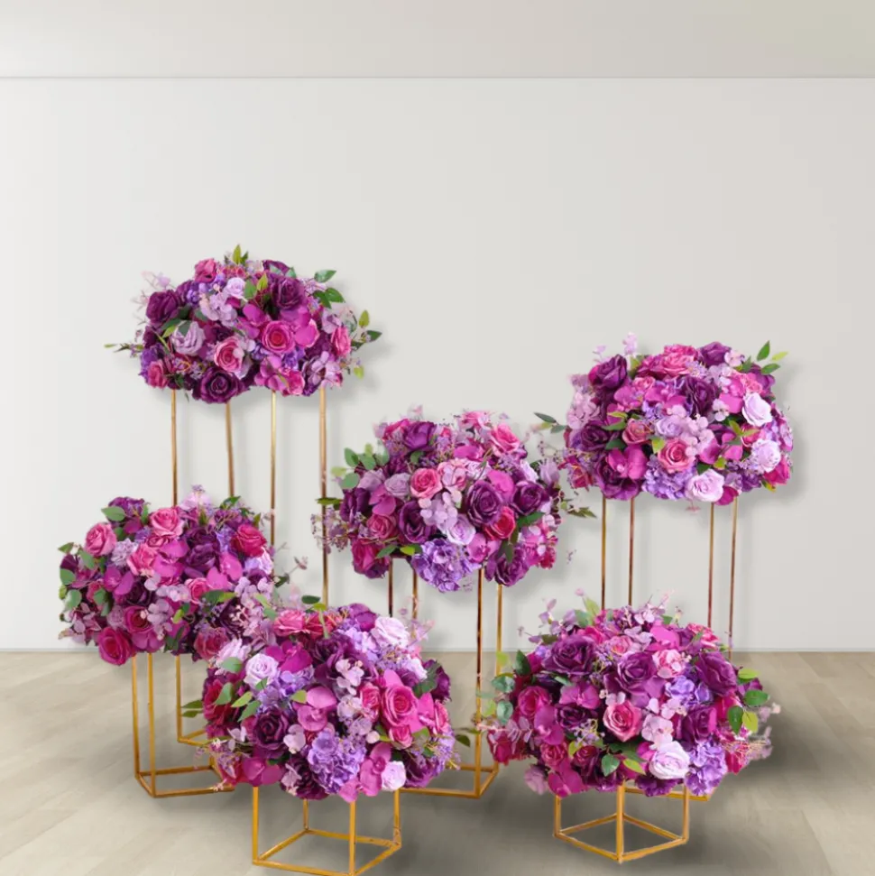 LUXE Pink & Purple Mixed Floral Table Centerpiece - 16 Inches