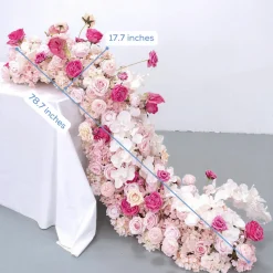 LUXE Pink & Red Orchid, Rose & Anthurium Mixed Table Runner - 79 Inches
