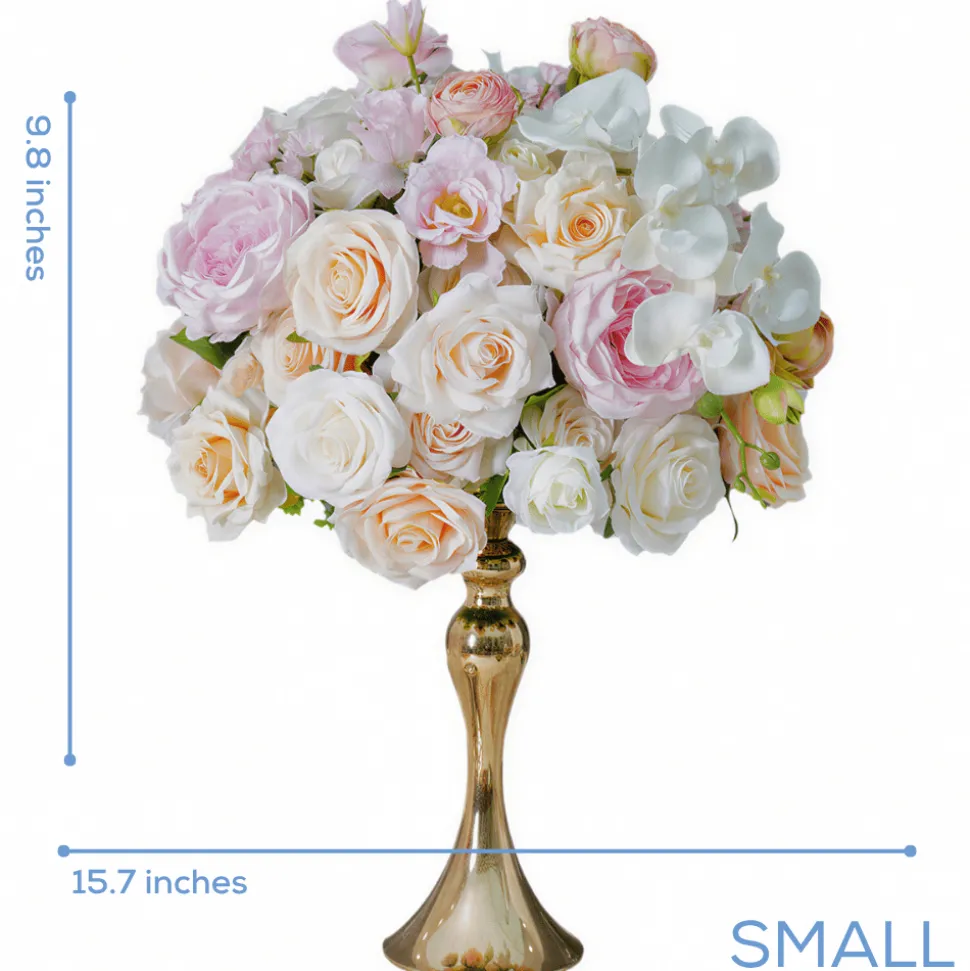 LUXE Pink, White & Champagne Rose & Orchid Mixed Table Centerpiece - Choose Your Size!