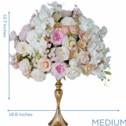 LUXE Pink, White & Champagne Rose & Orchid Mixed Table Centerpiece - Choose Your Size!