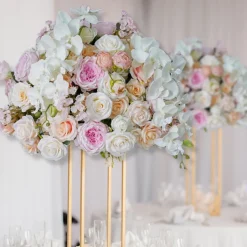 LUXE Pink, White & Champagne Rose & Orchid Mixed Table Centerpiece - Choose Your Size!