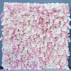 Luxe Pink & White Cherry Blossom Floral Wall - Roll Up Curtain Style - Easy Install! Select Size