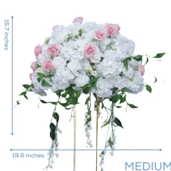 LUXE Pink & White Rose, Orchid, Hang Wisteria Mixed Table Centerpiece - Choose Your Size!