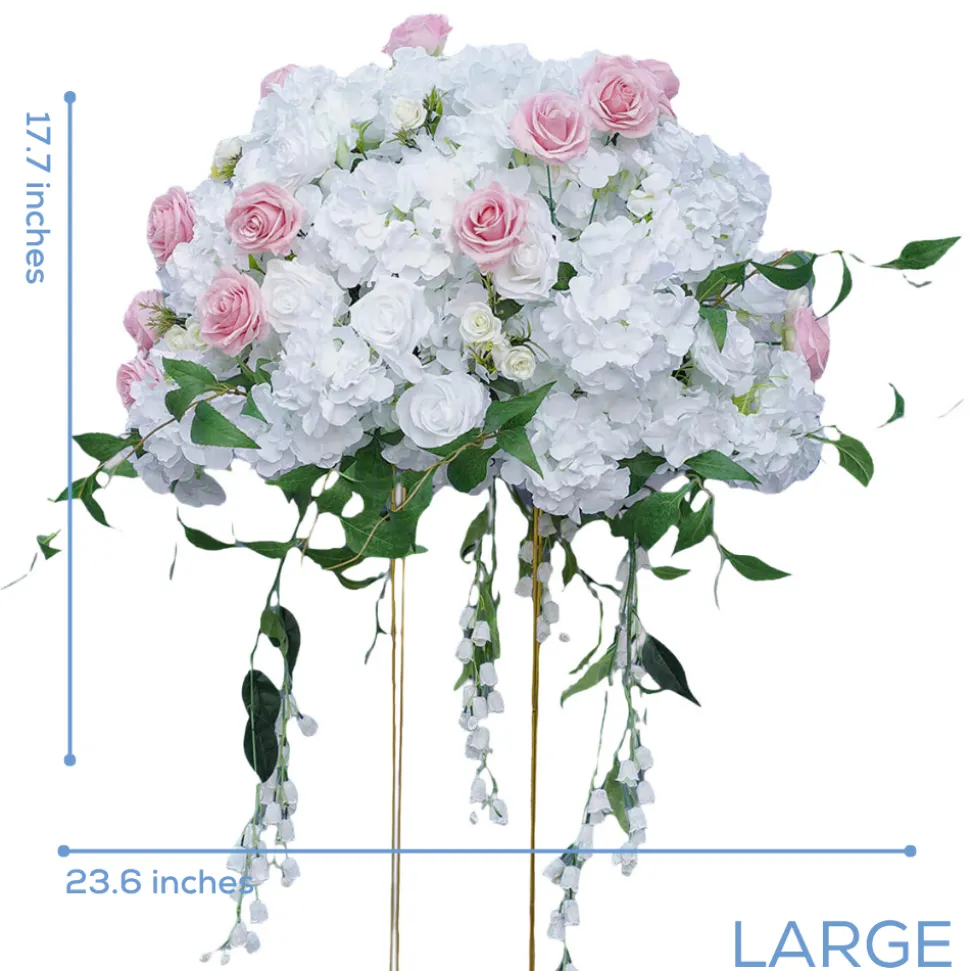 LUXE Pink & White Rose, Orchid, Hang Wisteria Mixed Table Centerpiece - Choose Your Size!