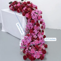 LUXE Red & Purple Rose & Orchid Mixed Table Runner - 95 Inches