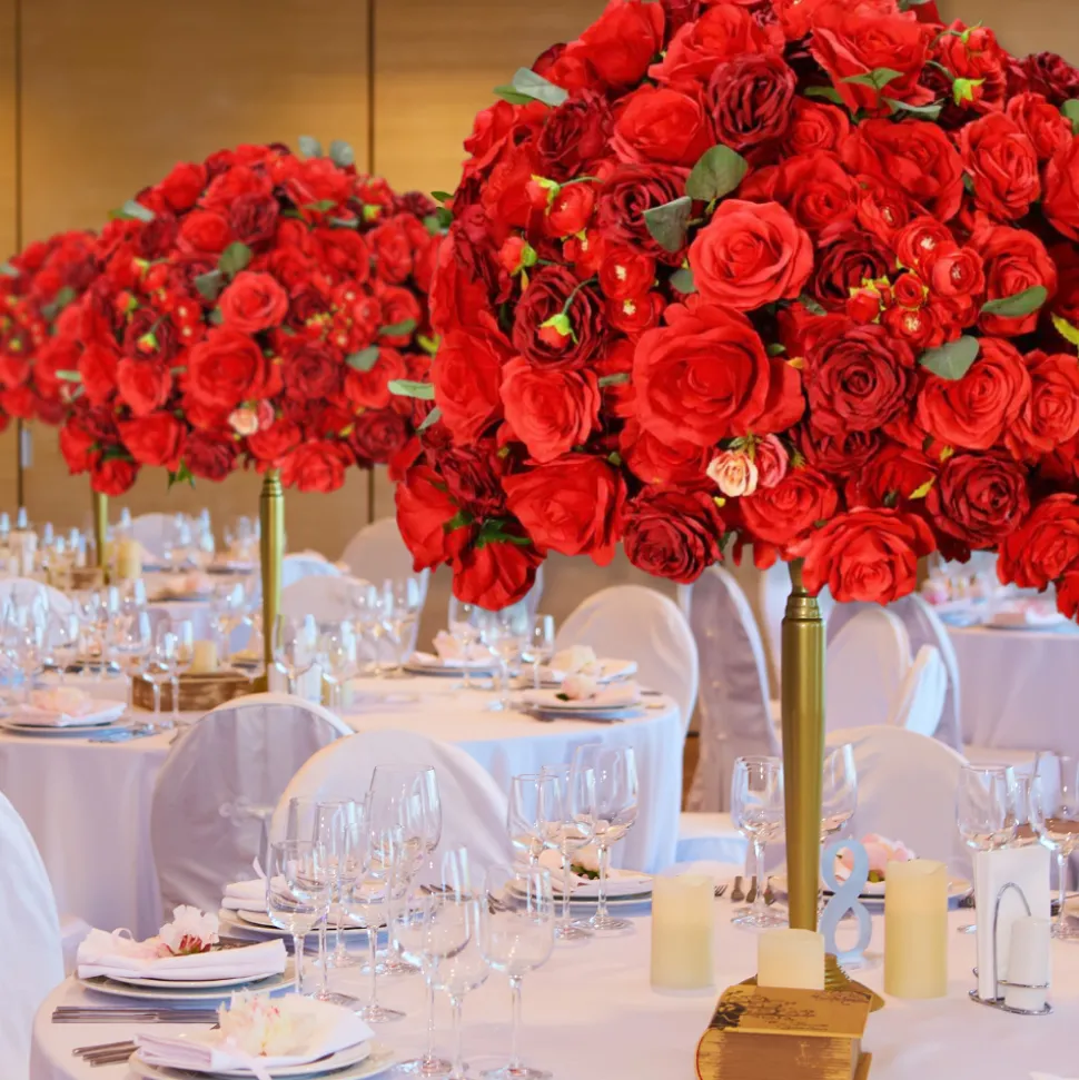LUXE Red Rose Table Centerpiece - 28 Inches