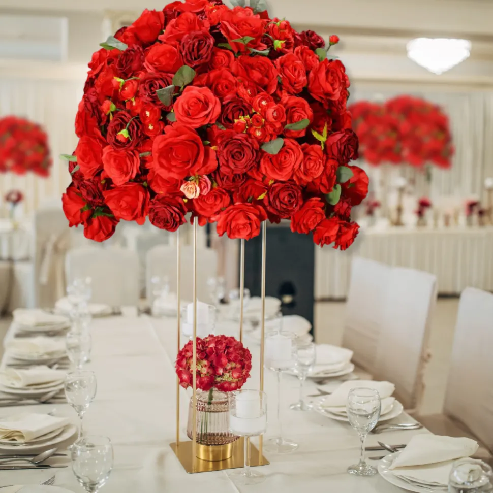 LUXE Red Rose Table Centerpiece - 28 Inches