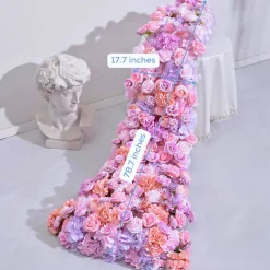 LUXE Romantic Purple & Pink Rose Table Runner - 78 Inches