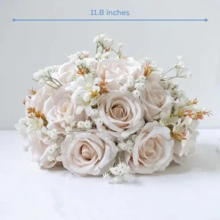 LUXE Rose & Babysbreath Table Centerpiece - Light Pink
