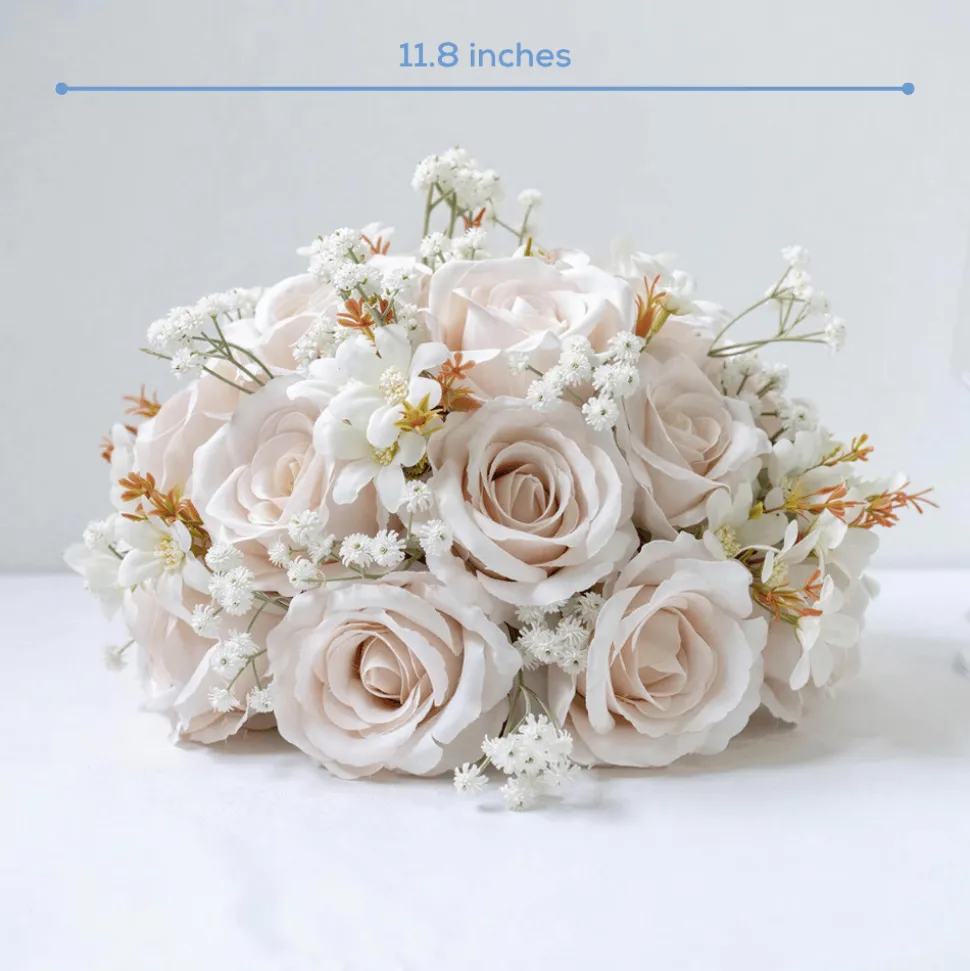 LUXE Rose & Babysbreath Table Centerpiece - Light Pink
