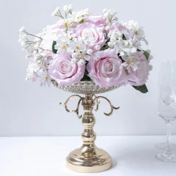 LUXE Rose & Babysbreath Table Centerpiece - Light purple