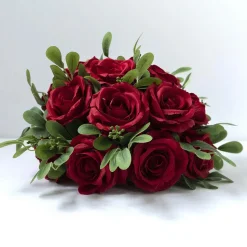 LUXE Rose & Babysbreath Table Centerpiece - Red