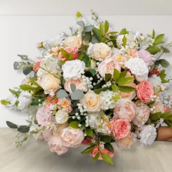 LUXE Rose Baby's Breath With Green Leaves Table Centerpiece - Choose Your Size!