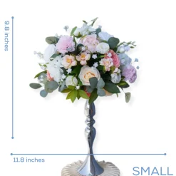 LUXE Rose Baby's Breath With Green Leaves Table Centerpiece - Choose Your Size!