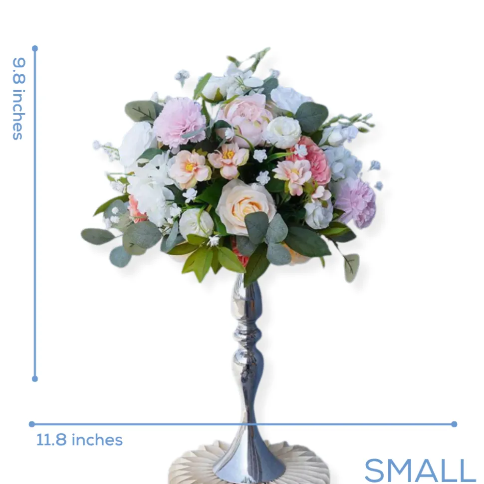 LUXE Rose Baby's Breath With Green Leaves Table Centerpiece - Choose Your Size!