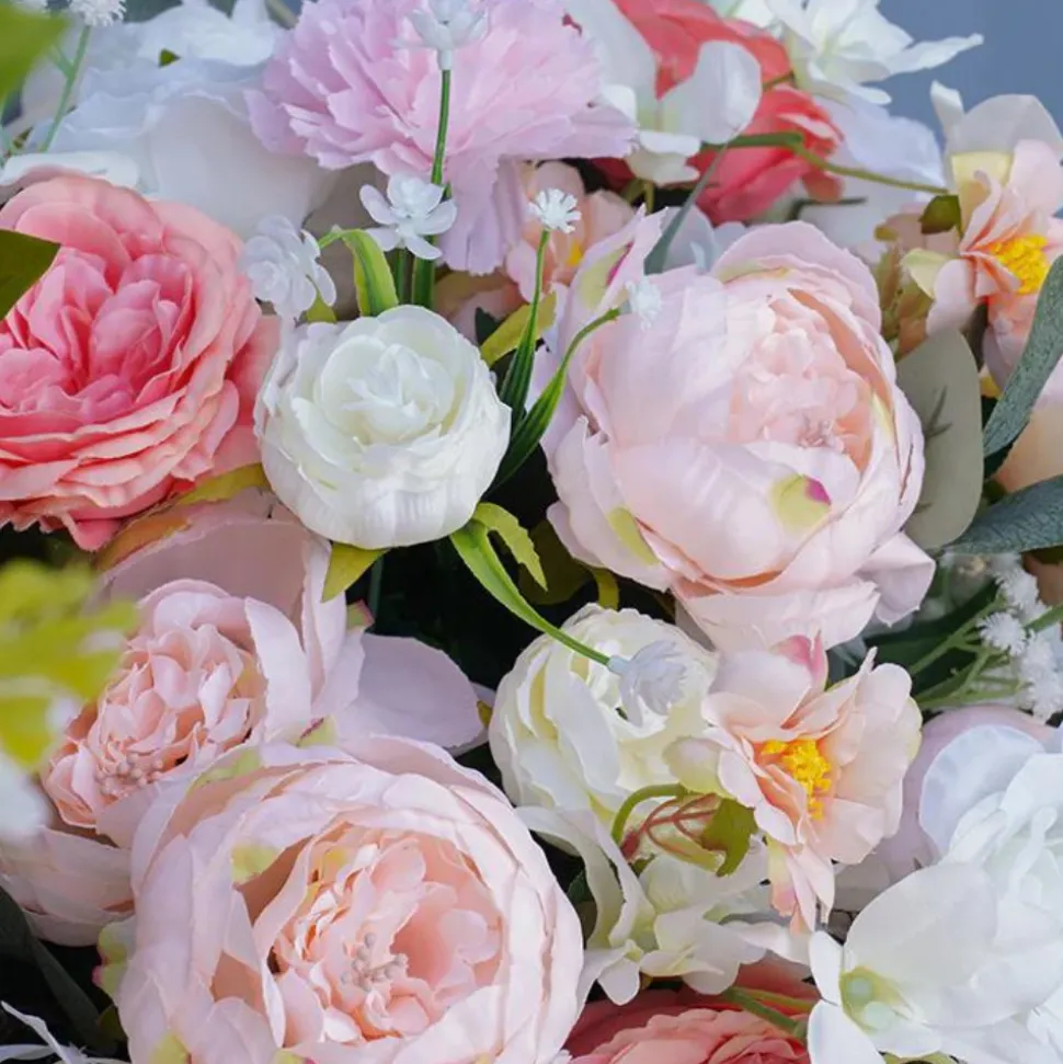 LUXE Rose Baby's Breath With Green Leaves Table Centerpiece - Choose Your Size!