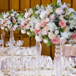 LUXE Rose Baby's Breath With Green Leaves Table Centerpiece - Choose Your Size!