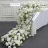 LUXE White Rose, Babysbreath & Poppy Mixed Table Runner - 87 Inches