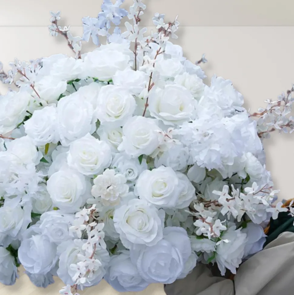 LUXE White Rose & Daisy Table Centerpiece - 28 Inches