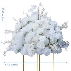 LUXE White Rose & Daisy Table Centerpiece - 28 Inches