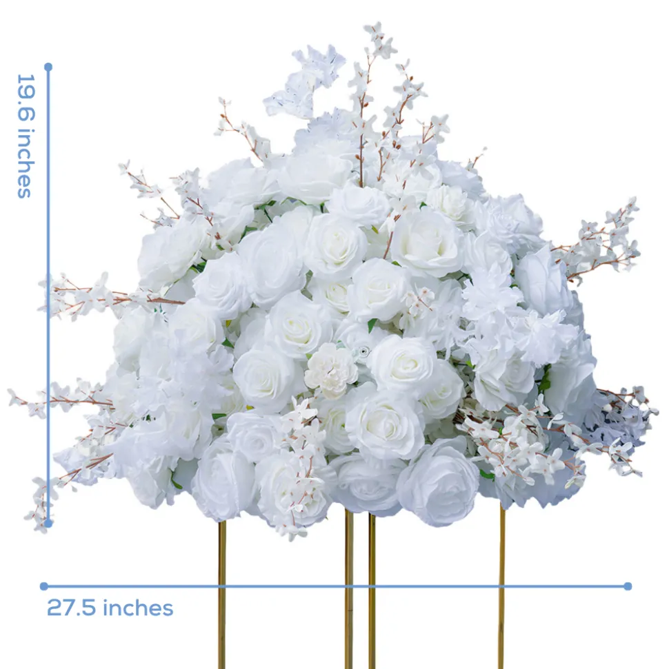 LUXE White Rose & Daisy Table Centerpiece - 28 Inches