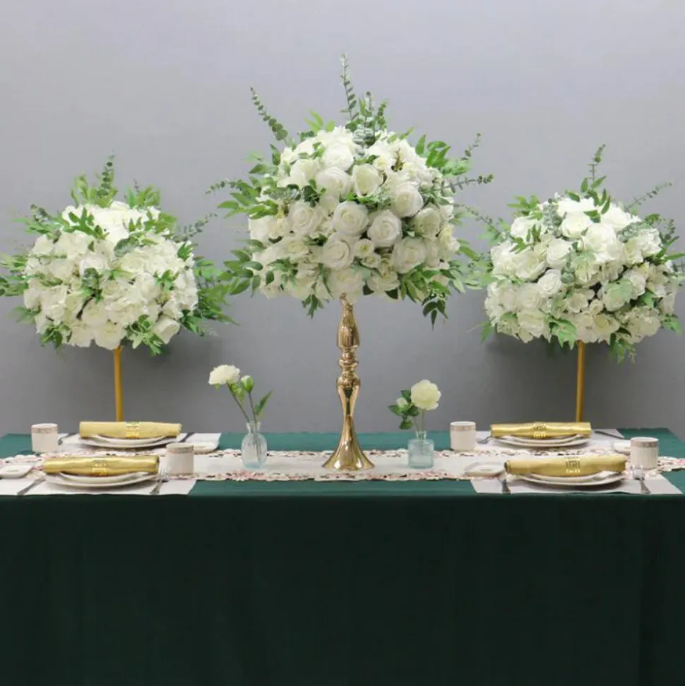 LUXE White Rose, Hydrangea & Greenery Mixed Table Centerpiece - Choose Your Size!
