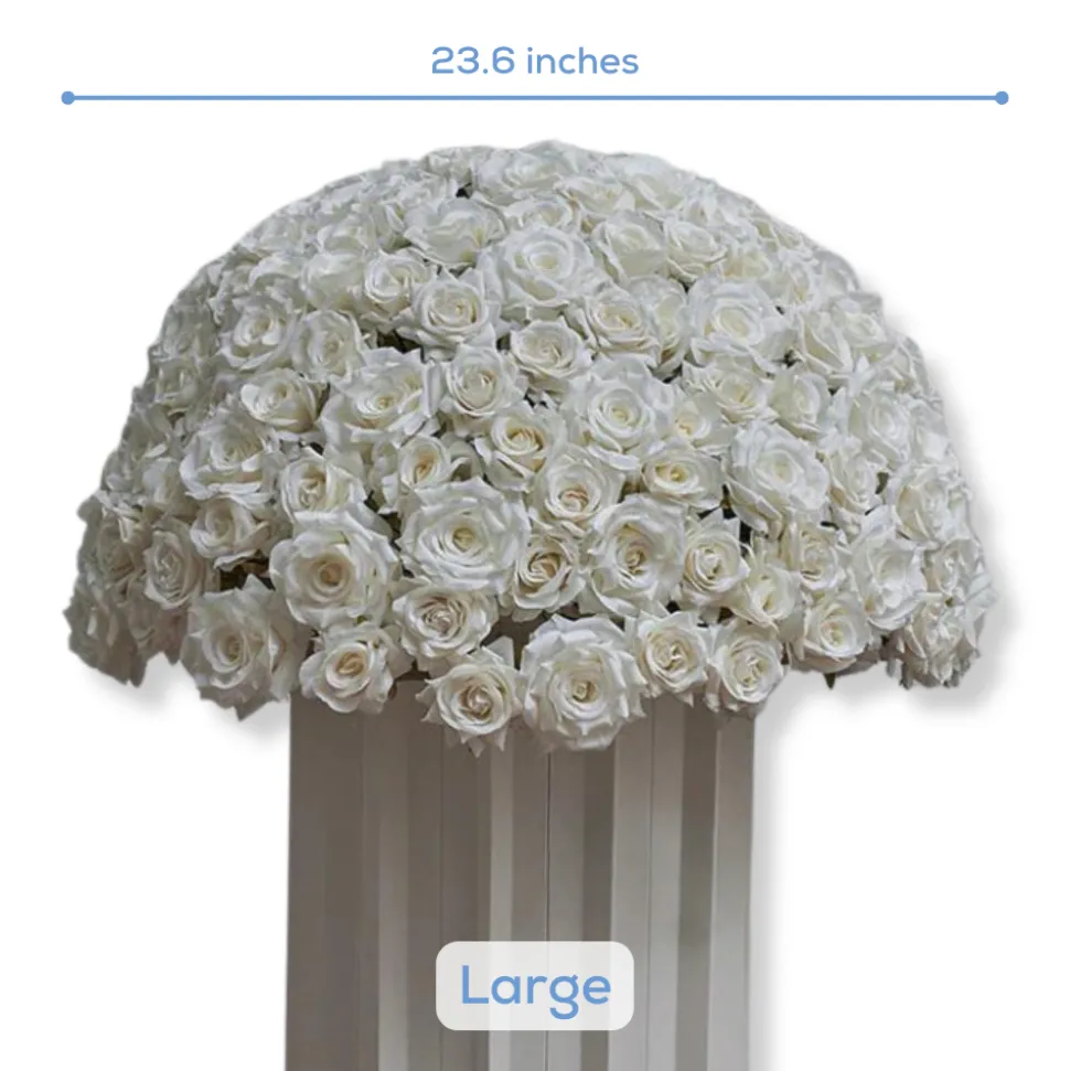 LUXE White Rose Wedding Table Centerpiece - Choose Your Size!