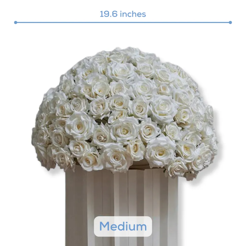 LUXE White Rose Wedding Table Centerpiece - Choose Your Size!