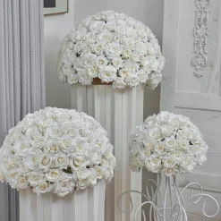 LUXE White Rose Wedding Table Centerpiece - Choose Your Size!