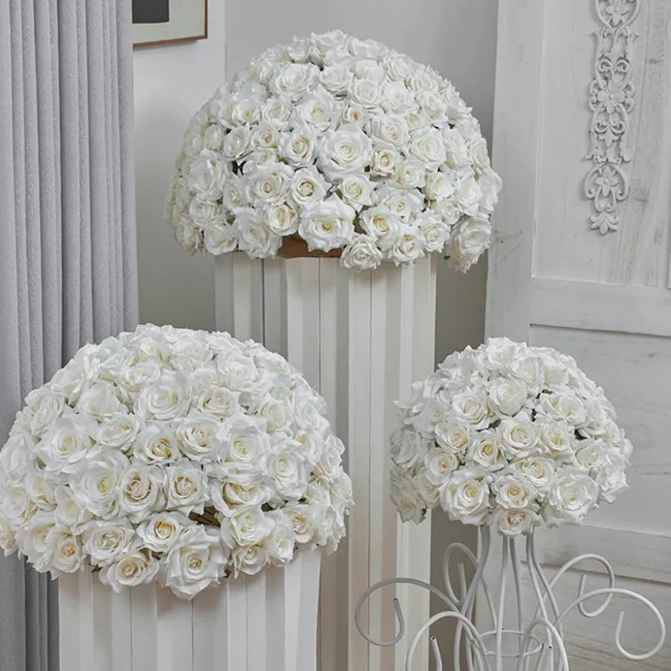 LUXE White Rose Wedding Table Centerpiece - Choose Your Size!