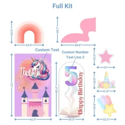 Magical Unicorn 1 Foam Core Birthday Backdrop Kit by PopScene™