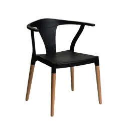 Marcus Mid-Century Dining Chair with Arms - Black