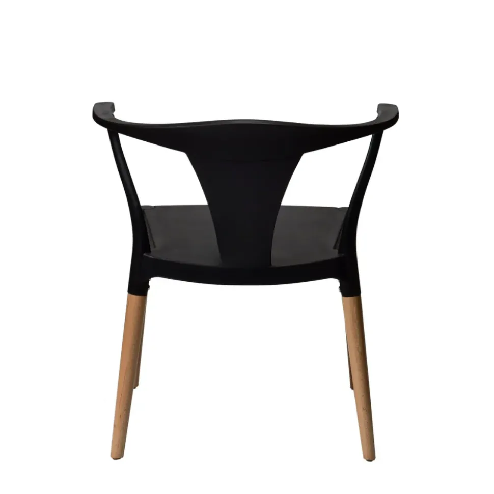 Marcus Mid-Century Dining Chair with Arms - Black
