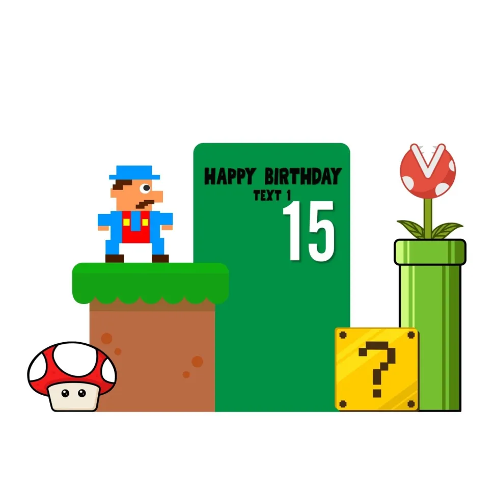 Mario Foam Core Birthday Backdrop Kit by PopScene™